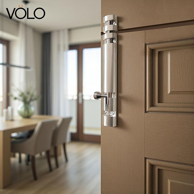 VOLO Aluminium Tower Bolt with Stainless Steel Rod – Heavy Duty Door & Window Latch f